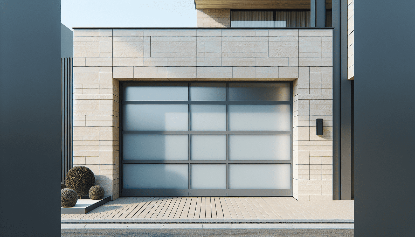 modern garage doors glass